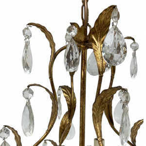 Decorative Italian gilt metal chandelier .