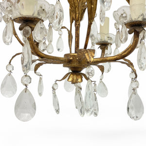 Decorative Italian gilt metal chandelier .