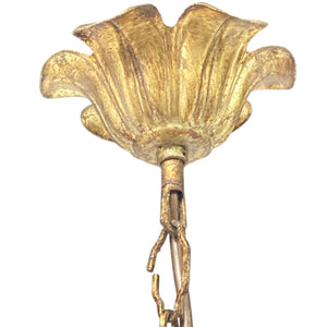 Decorative Italian gilt metal chandelier .