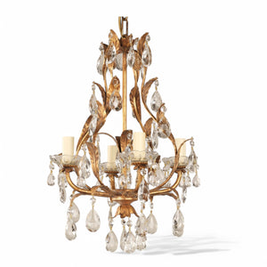 Decorative Italian gilt metal chandelier .