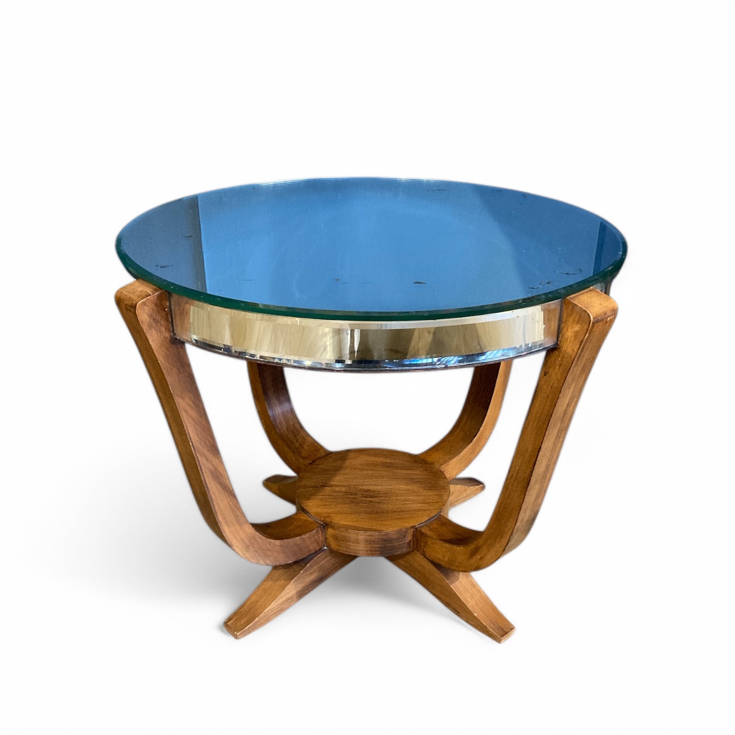 Art Deco Mirrored Side Table .