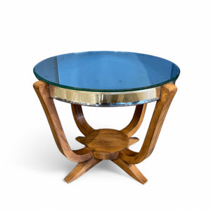 Art Deco Mirrored Side Table .