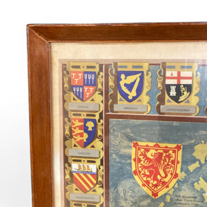 Original Framed Vintage Map of Royal Britain Circa 1967.