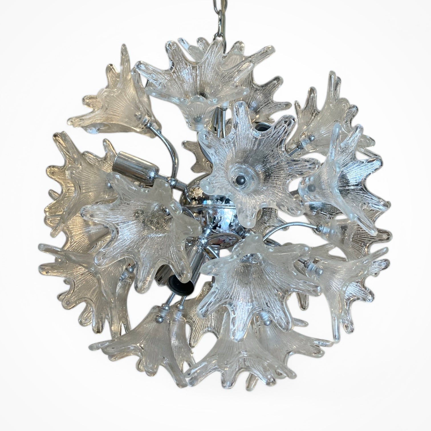 Original 1970's Italian sputnik chandelier .