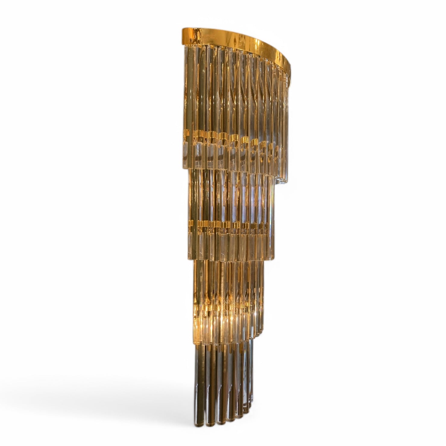 Spectacular and gigantic pair of 1970's Murano wall lights.