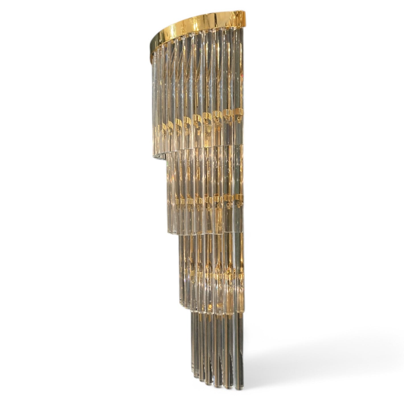 Spectacular and gigantic pair of 1970's Murano wall lights.