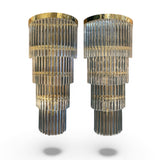 Spectacular and gigantic pair of 1970's Murano wall lights.