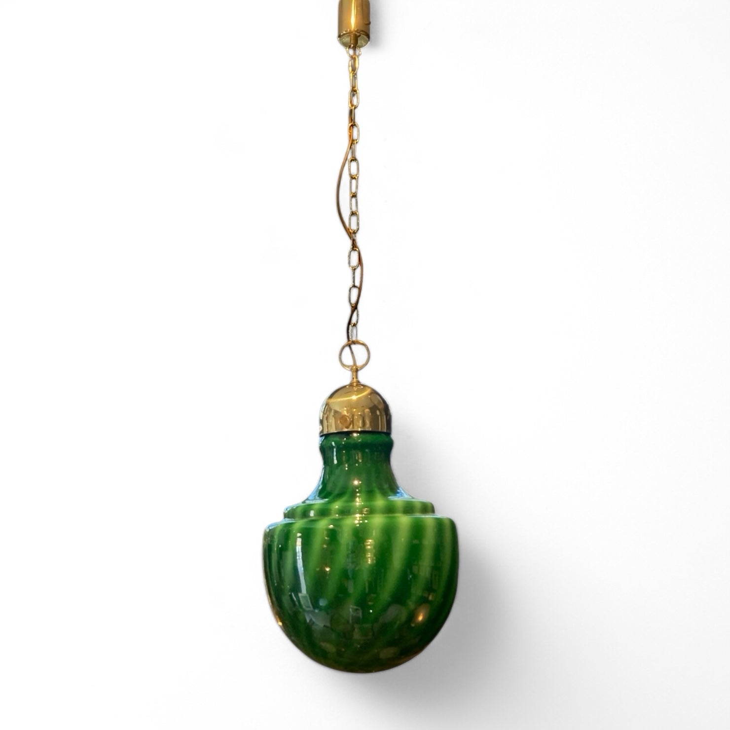 Attractive 1960's green Murano glass pendant light.