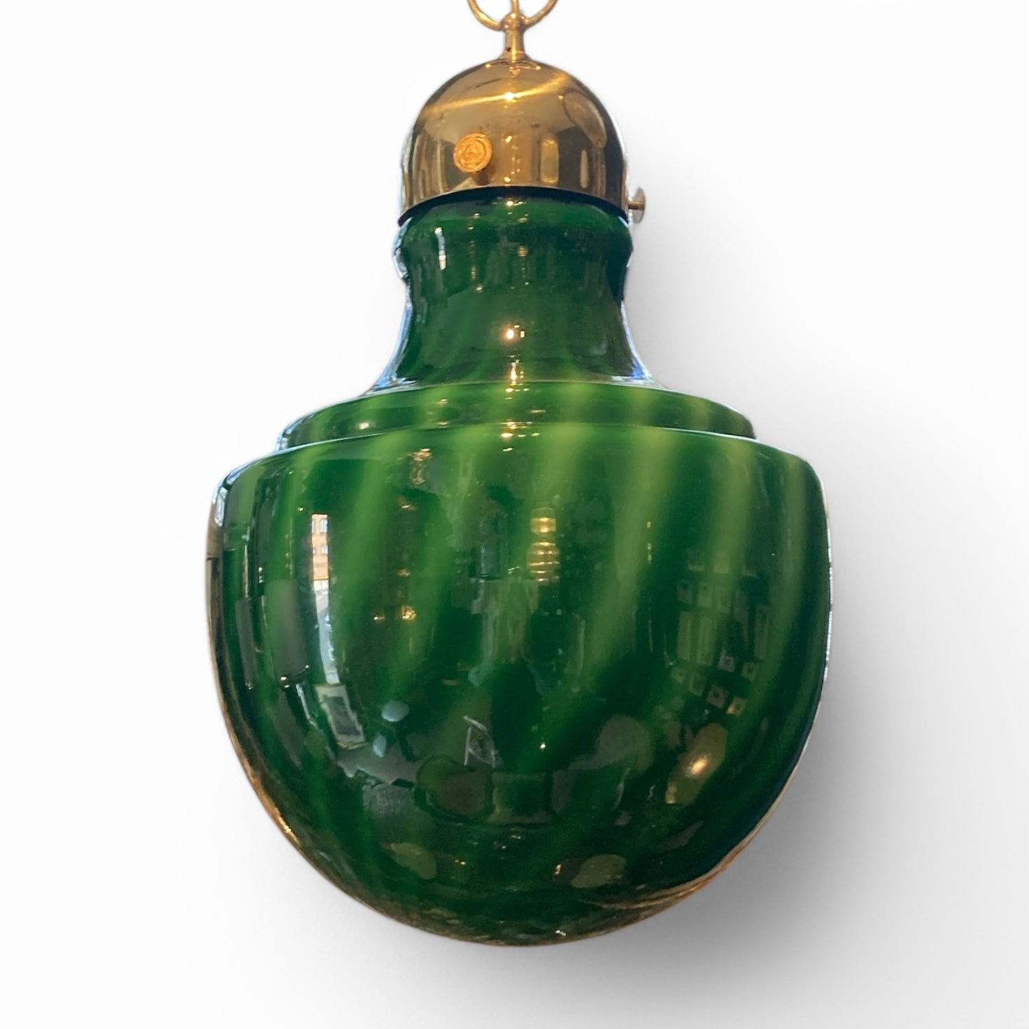 Attractive 1960's green Murano glass pendant light.