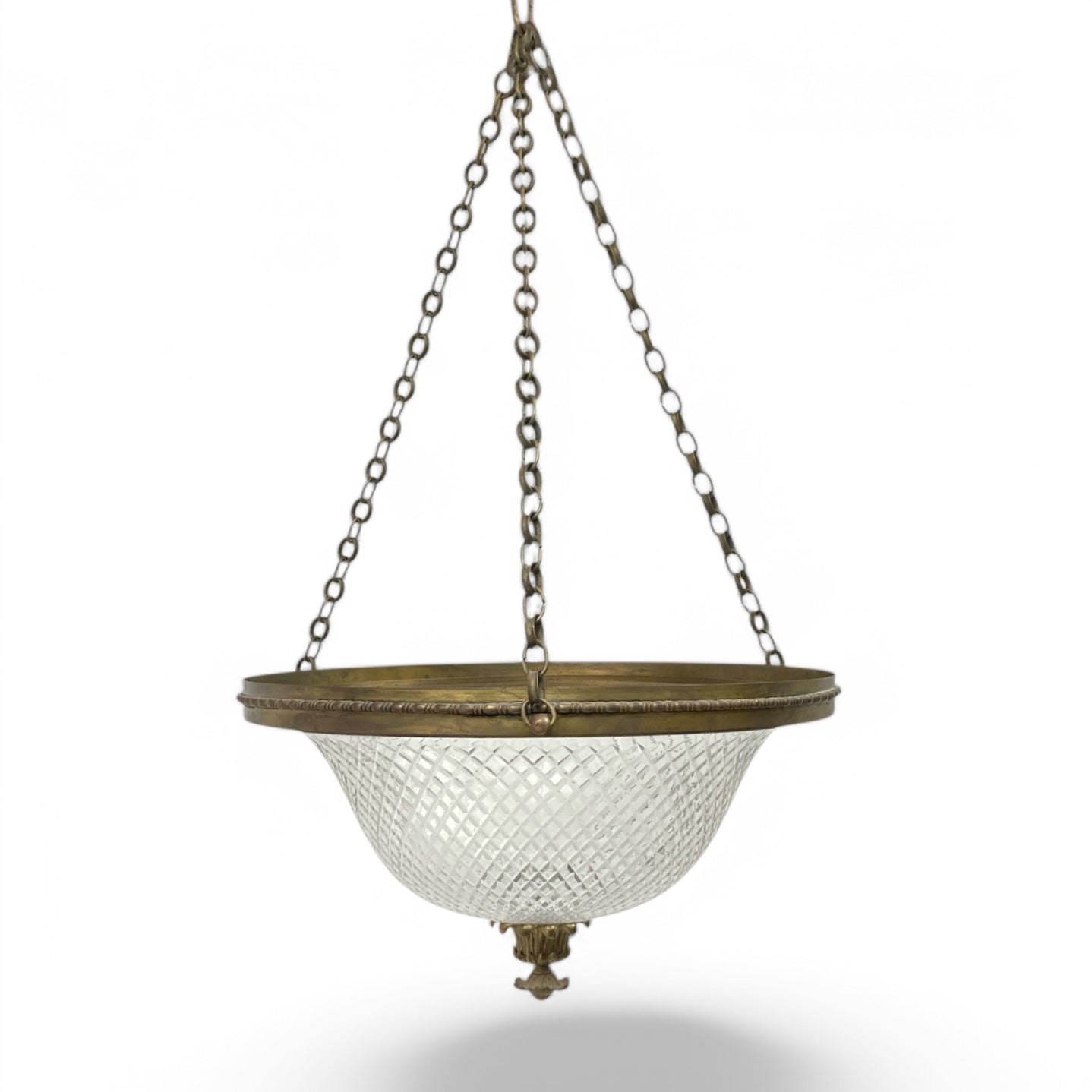 Elegant early twentieth century cut glass ceiling light.