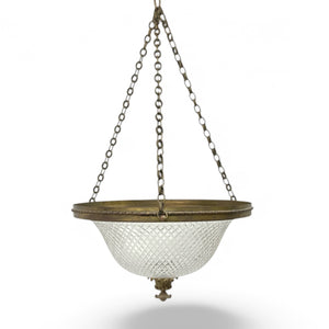 Elegant early twentieth century cut glass ceiling light.