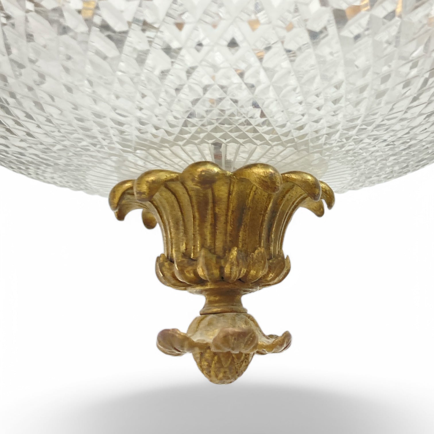 Elegant early twentieth century cut glass ceiling light.