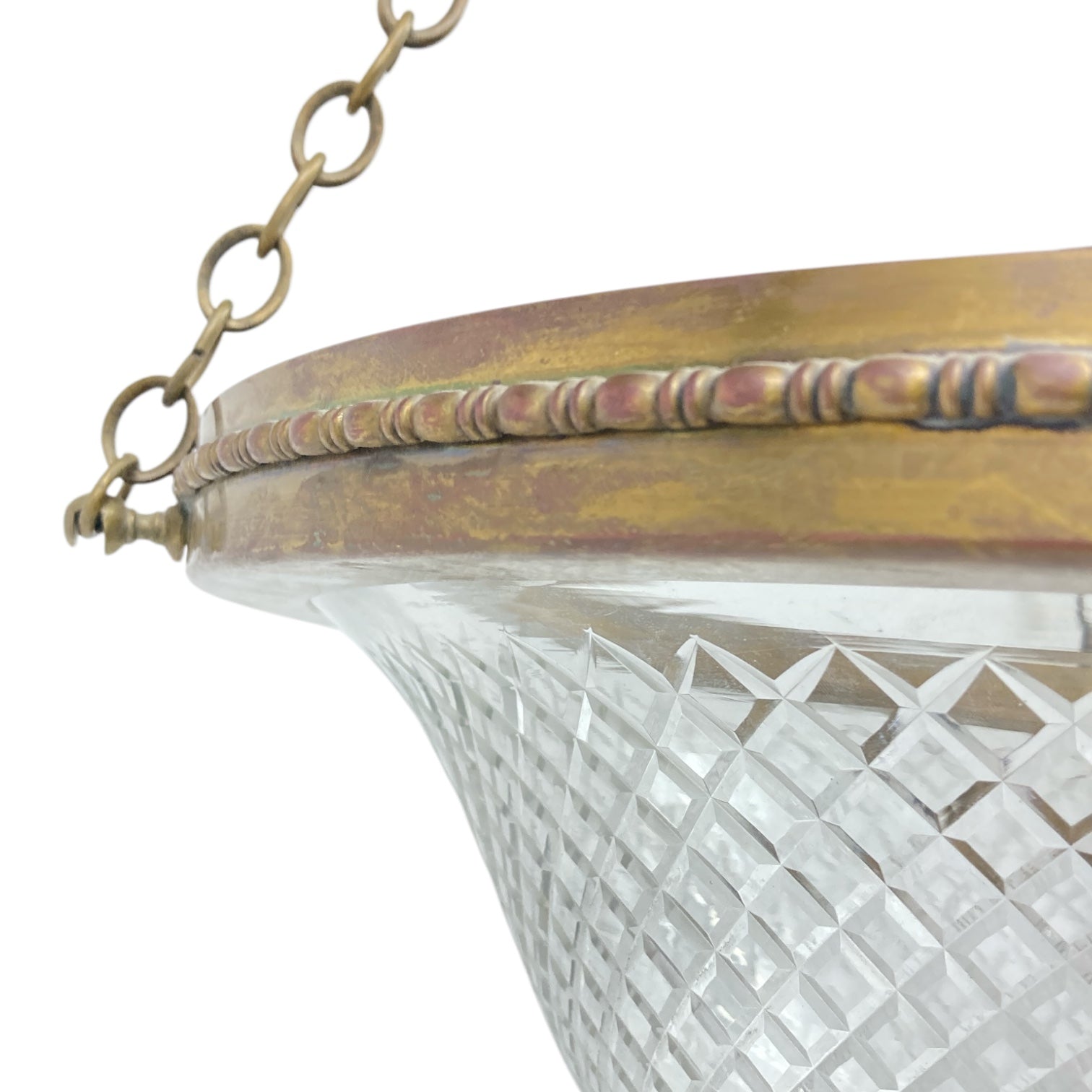 Elegant early twentieth century cut glass ceiling light.