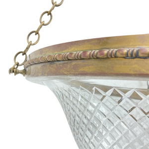 Elegant early twentieth century cut glass ceiling light.