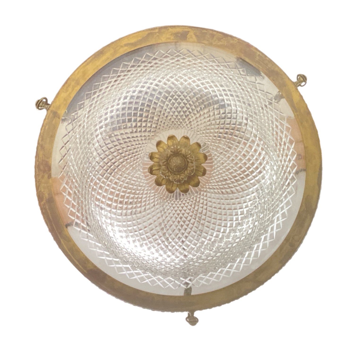 Elegant early twentieth century cut glass ceiling light.