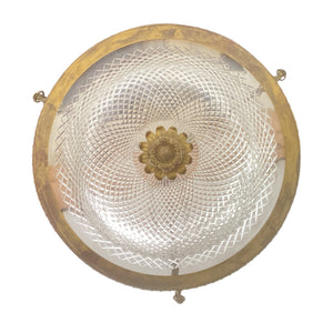 Elegant early twentieth century cut glass ceiling light.