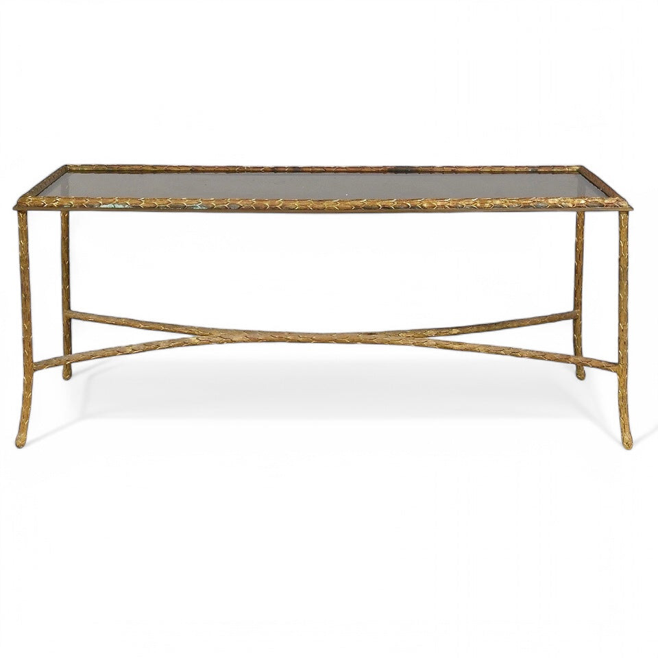 Maison Charles 'Palmier' bronze coffee table.