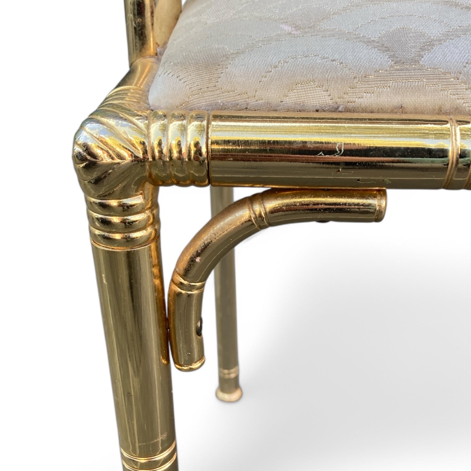 1970's Italian brass telephone table and seat.