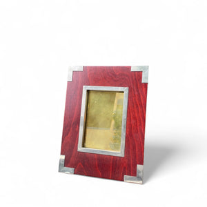 1970's Italian picture frame with silver plate details.