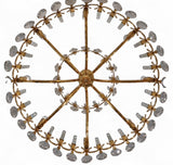 Large 1970's Gilt metal chandelier by Gaetano Sciolari .