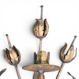 Large pair of early twentieth century Italian  gilt metal wall lights.