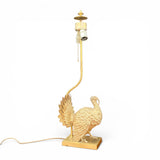 Pair of large gilt metal lamps modelled as turkeys.