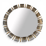 Large steel and brass 1970's  Italian back lit mirror.