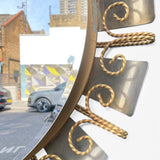 Large steel and brass 1970's  Italian back lit mirror.
