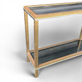 1970's two tier Bronze console with chrome detail.