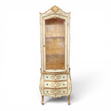 Unusual parcel gilt Florentine display cabinet .