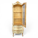 Unusual parcel gilt Florentine display cabinet .