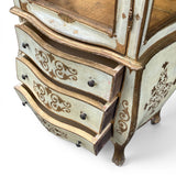Unusual parcel gilt Florentine display cabinet .