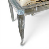 Set of four rare vintage Italian perspex chairs  with faux zebra skin seats.