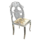 Set of four rare vintage Italian perspex chairs  with faux zebra skin seats.