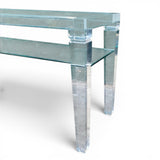 Stunning Italian perspex two tier console table by fabian art .