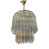 1970's Italian Murano chandelier with faceted glass drops.