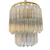 1970's Italian Murano chandelier with faceted glass drops.