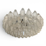 Large pair of original 1970's Poliedri Murano chandelier by Carlo Scarpa for Venini.