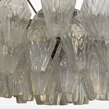 Large pair of original 1970's Poliedri Murano chandelier by Carlo Scarpa for Venini.