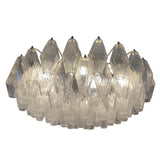 Large pair of original 1970's Poliedri Murano chandelier by Carlo Scarpa for Venini.