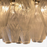 Large pair of original 1970's Poliedri Murano chandelier by Carlo Scarpa for Venini.