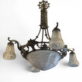 1930's French Art Deco chandelier .