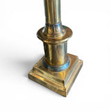 Pair of Large classical 1960's brass column lamps .