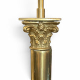 Pair of Large classical 1960's brass column lamps .