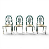 Set of four rare vintage Italian perspex chairs  with faux zebra skin seats.
