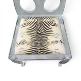 Set of four rare vintage Italian perspex chairs  with faux zebra skin seats.