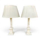 Pair of early twentieth century carved alabaster lamps .