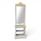 Charming french 19th century bookcase with double sided mirrored top.