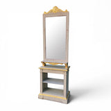 Charming french 19th century bookcase with double sided mirrored top.