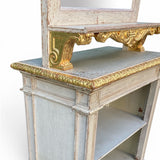 Charming french 19th century bookcase with double sided mirrored top.